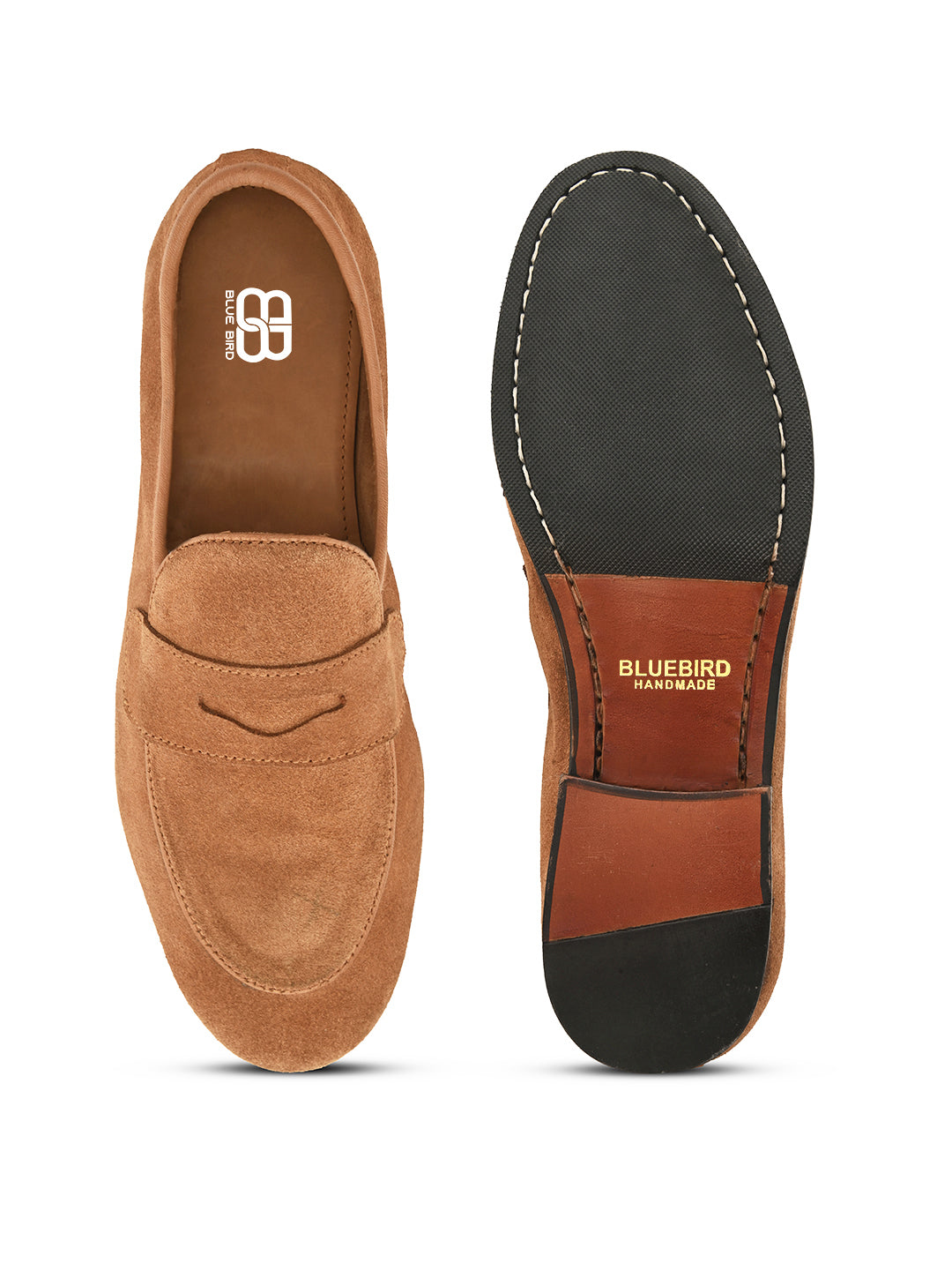 Polished Caramel Brown Blake-Stitched Shoes with Sleek Finish