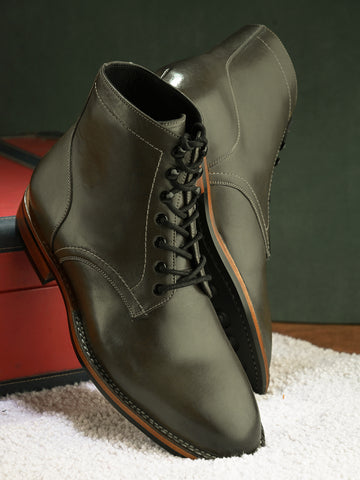 Forest Green Goodyear-Welted Boots with Sturdy Sole